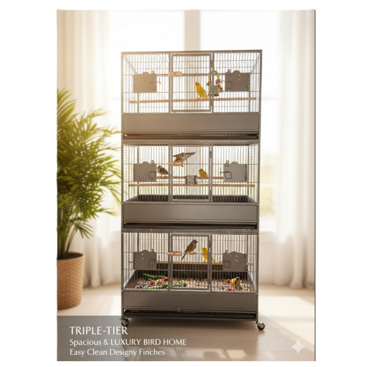 Extra Large Heavy Duty Triple-Stack Bird & Parrot Cage Aviary – XL ...